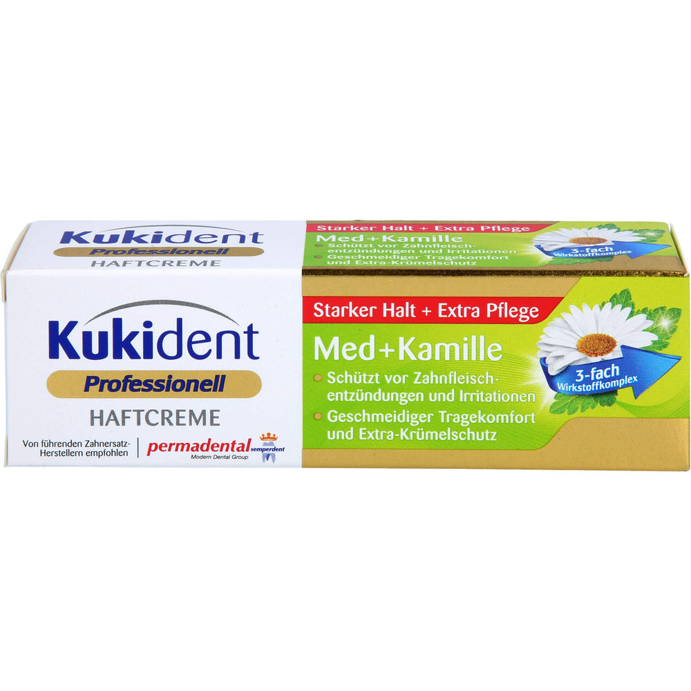 Kukident Extra Strong Denture Adhesive Cream with Camomile Extract - box