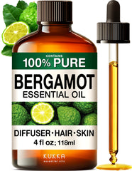KUKKA Bergamot Essential Oil 4 oz bottle – front view