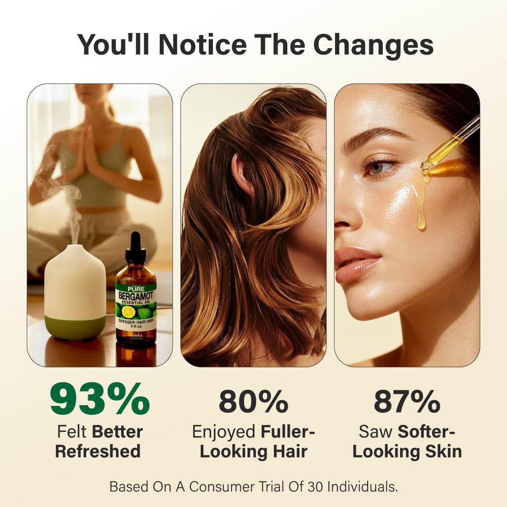 Bergamot essential oil with carrier oil for hair care