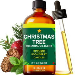 Kukka Christmas Tree Essential Oil Blend 2 oz bottle with label