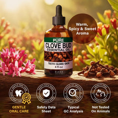 Premium clove oil packaging (new and old)