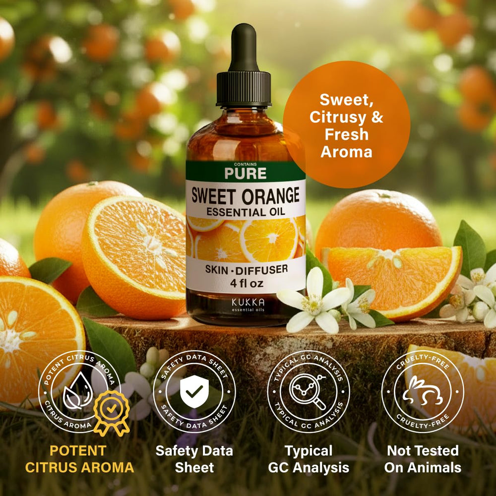 Outdoor spray fragrance with orange essential oil