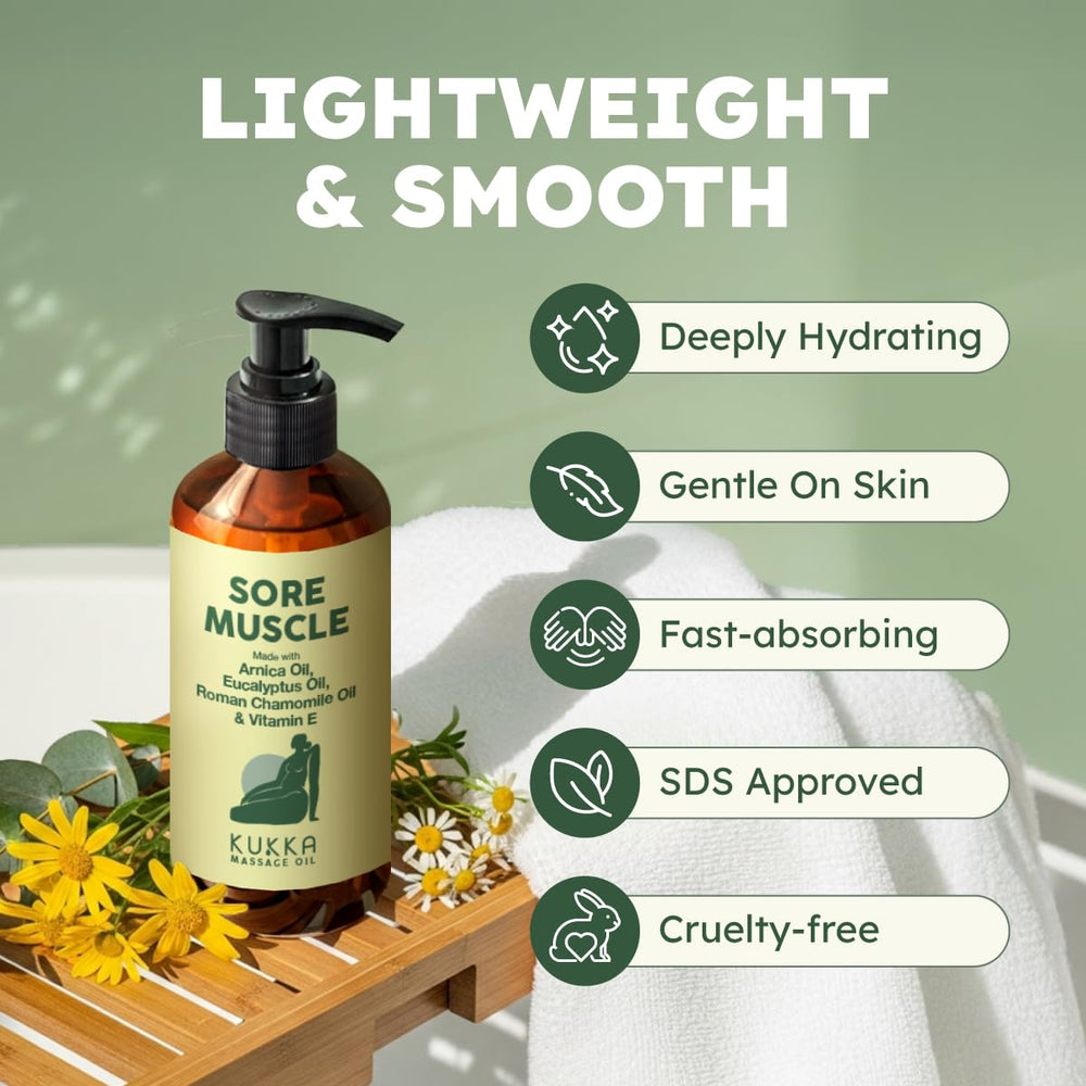 Non-greasy, fast-absorbing massage oil texture