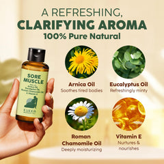 Massage therapist applying Sore Massage Oil to skin