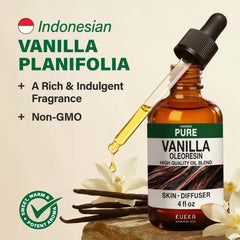 Vanilla essential oil applied to skin for DIY skincare