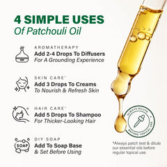 Patchouli essential oil for hair care with carrier oil