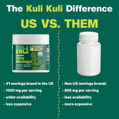 Ingredients panel for Kuli Kuli Organic Moringa Capsules