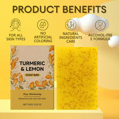 Close-up of KunMan lemon turmeric honey soap bar texture