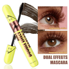 KUNSHNBEI QIC 2 in 1 Mascara Brown easy removal with warm water or remover.