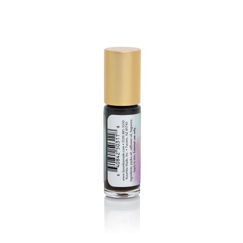 Close-up view of the Black Coconut fragrance roll-on perfume bottle