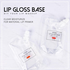 KYDA lip gloss base texture close-up shows translucent gel blending