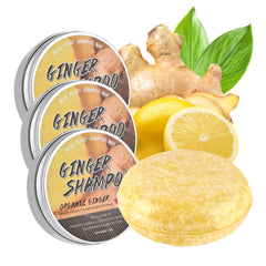 KYDA ginger shampoo bar packaging shows sulfate-free cleansing for healthier hair.