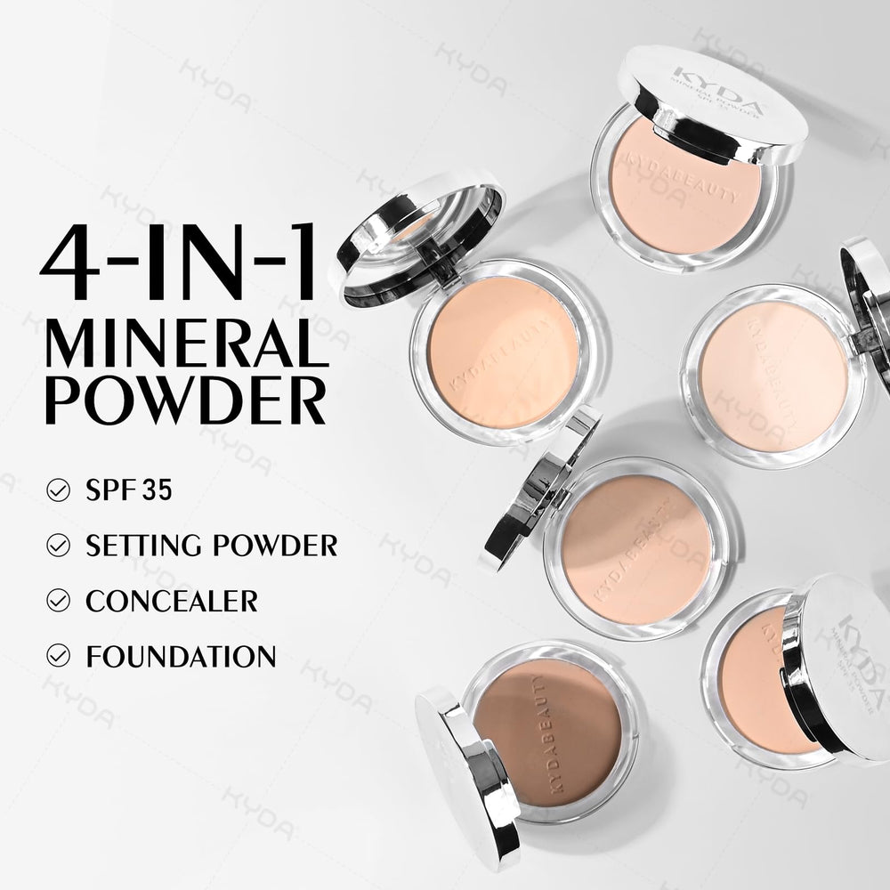 KYDA Mineral Powder setting puff included for easy use.