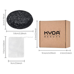 KYDA shampoo bar trio with foam nets signaling travel-friendly routine