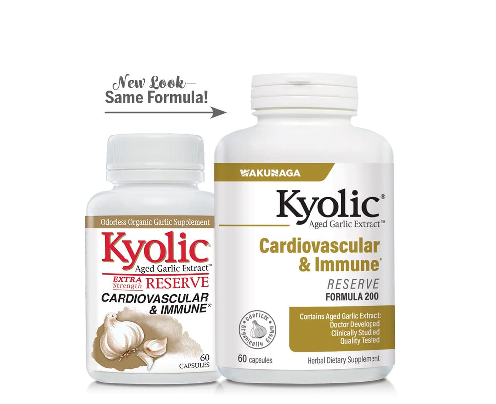 Kyolic branding with Wakunaga logo and product family