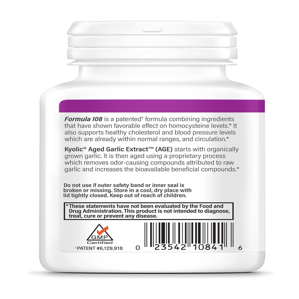 Organic garlic source used in Kyolic Formula 108
