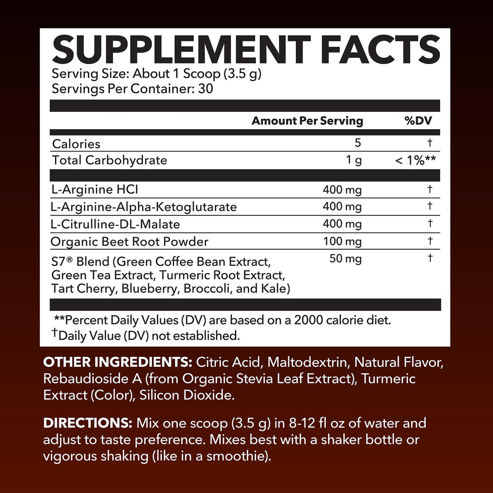 Side view of L-Arginine Powder Tangerine bottle