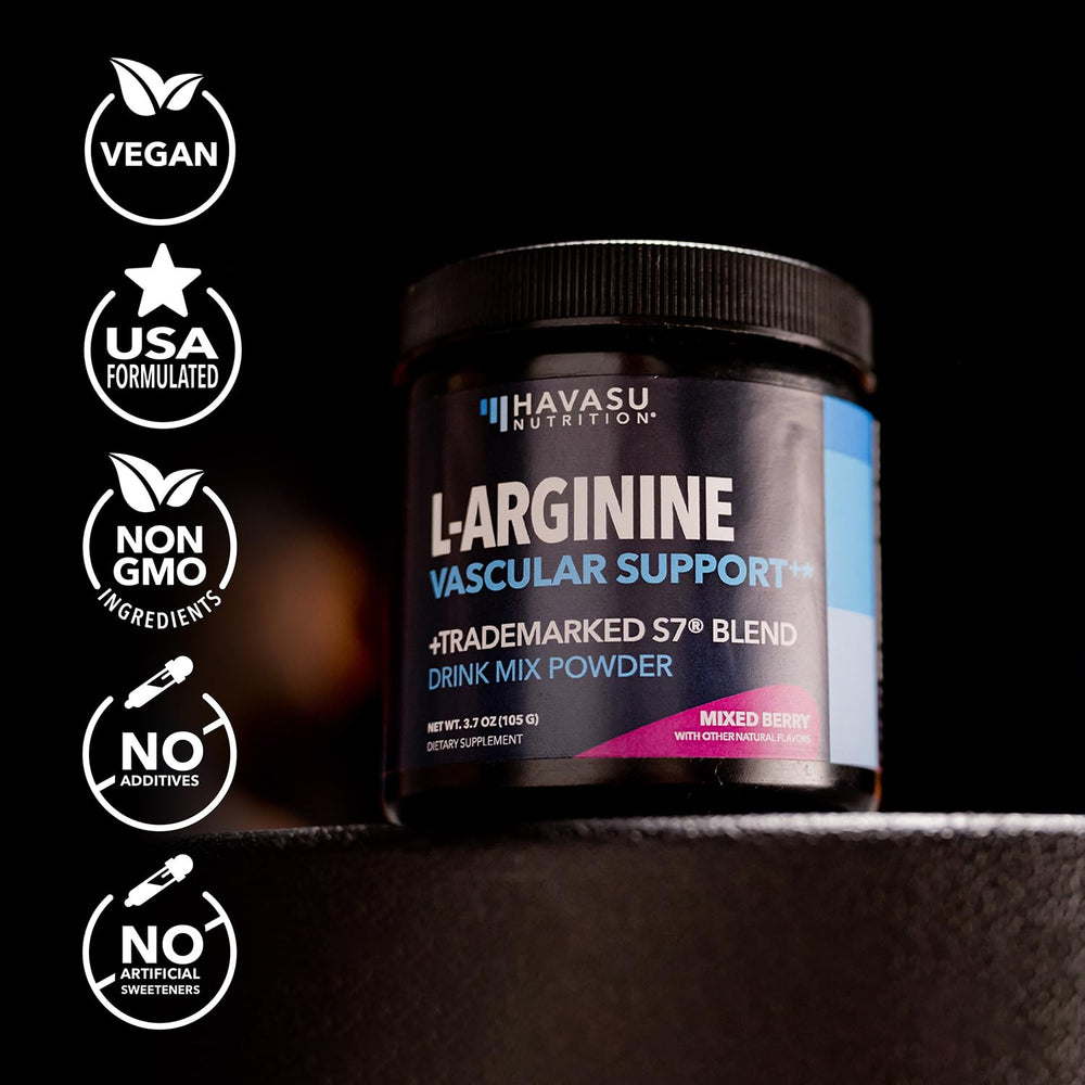 Recovery and muscle support illustration with L-Arginine Powder