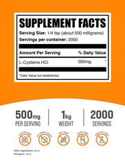 Gluten-free L-Cysteine HCl powder label (NAC)