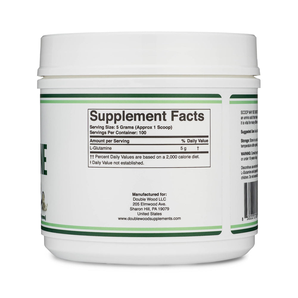 Scoop with L-Glutamine powder for 5 g servings