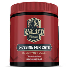 L-Lysine powder for cats and kittens - bottle label close-up
