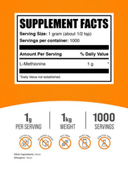 Gluten-free L-Methionine powder label