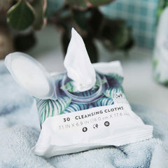 L. pH Balanced Wipes closeup of the fragrance-free wipe, ideal for sensitive skin.