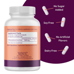 Product label showing 500 mg per capsule