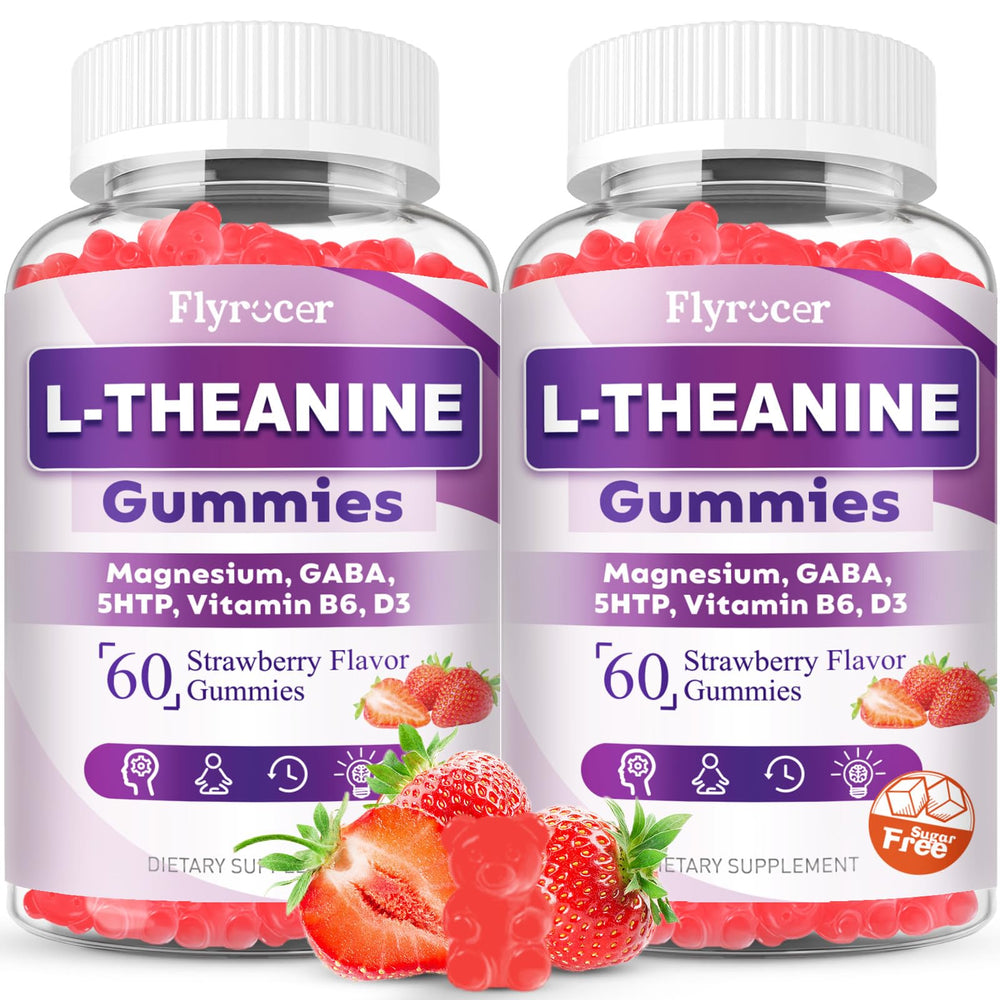 Front view of two-pack L-Theanine Gummies bottle
