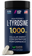 L-Tyrosine 1000mg capsules bottle front view
