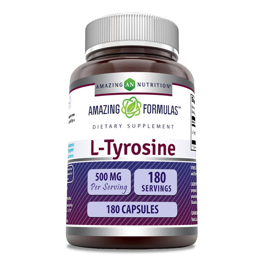 Bottle of Amazing Formulas L-Tyrosine 500mg 180 capsules