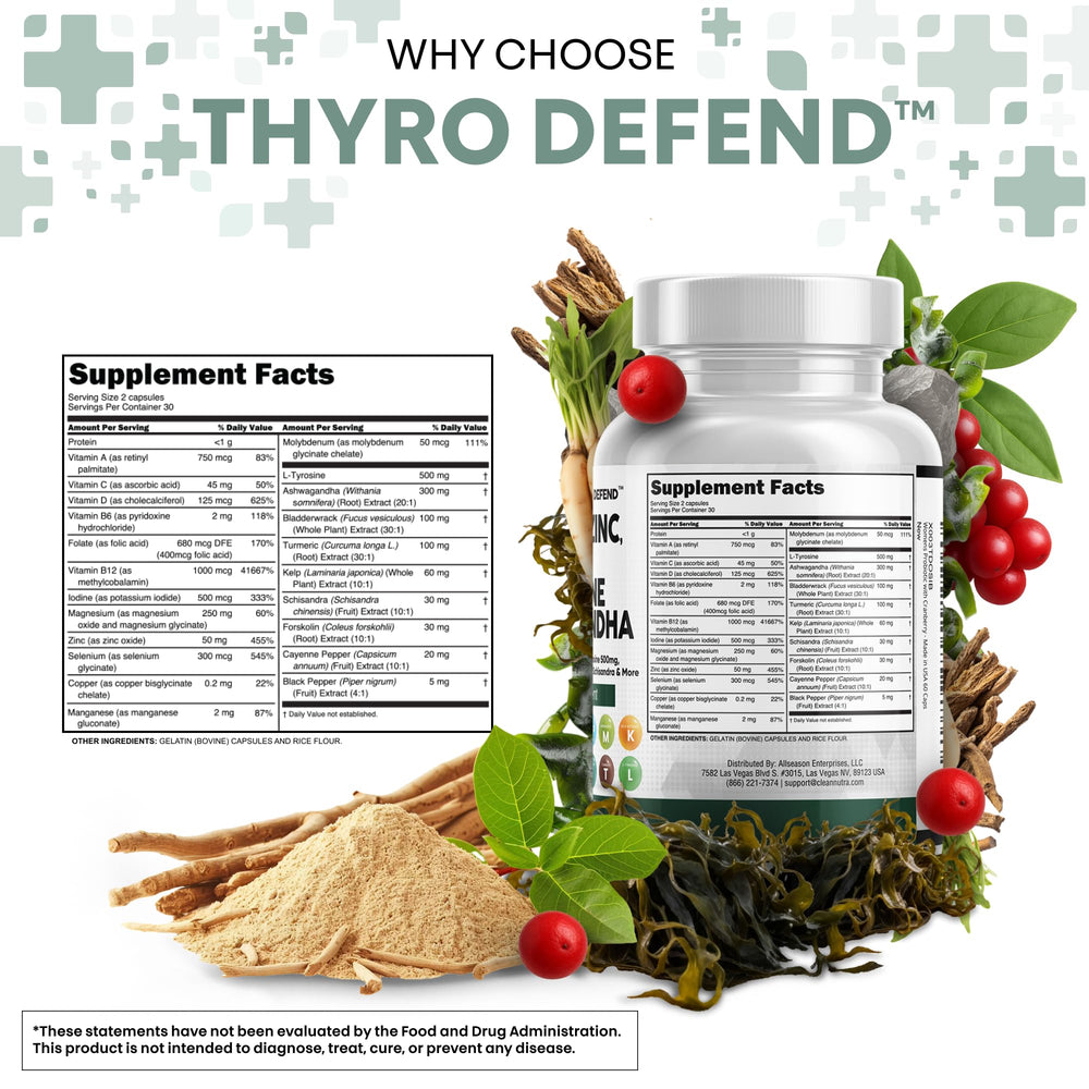 L-Tyrosine and ashwagandha capsules