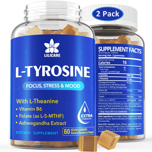 Bottle of L Tyrosine Gummies 1100mg mood support blend
