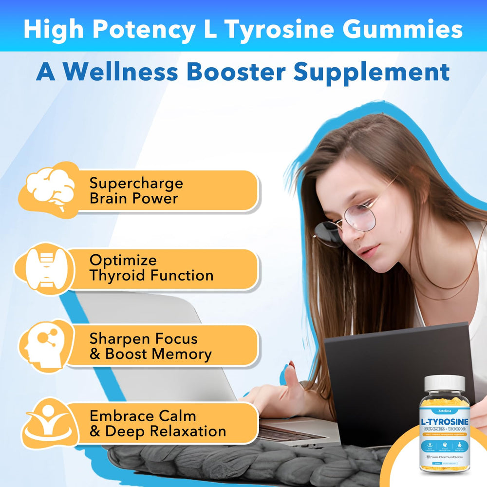Close-up of Pineapple & Mango flavored L Tyrosine Gummies