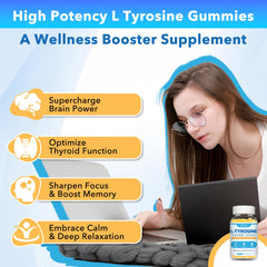 Close-up of Pineapple & Mango flavored L Tyrosine Gummies