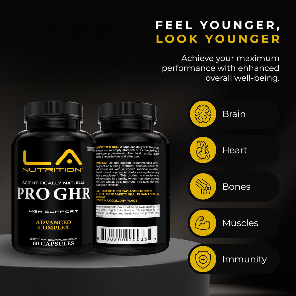 Close-up of HGH supplement label showing amino acids