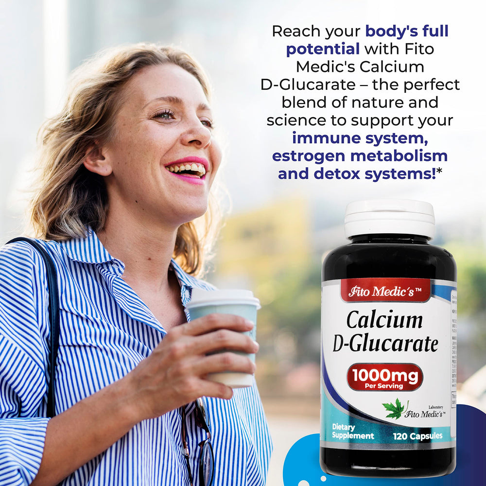 Close-up of Calcium D-Glucarate bottle label