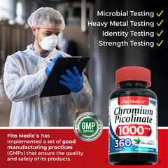 Two-bottle pack of Chromium Picolinate 1000mcg supplement