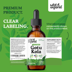 Label design for Wild & Organic Gotu Kola tincture