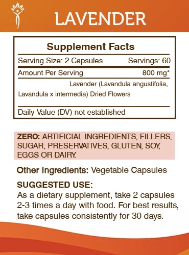 Product label with ingredients and purity notes