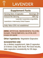 Product label with ingredients and purity notes
