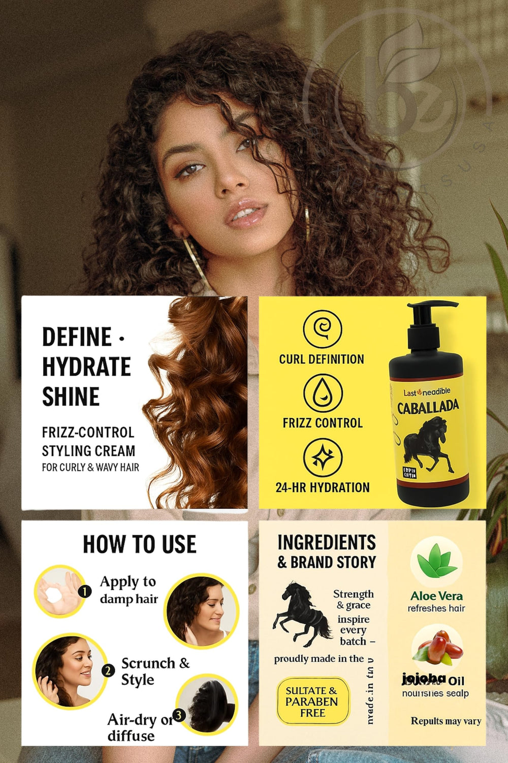 LABS INCREDIBLE La Caballada frizz control delivers glossy, touchable hair.