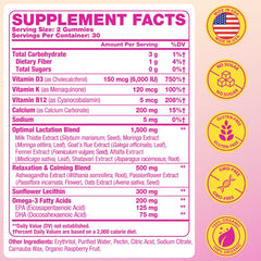 Lactation gummies front view 60 count