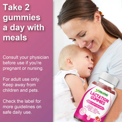 60-count bottle packaging for lactation gummies