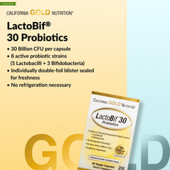 Ingredients and nutrition panel for LactoBif Probiotics