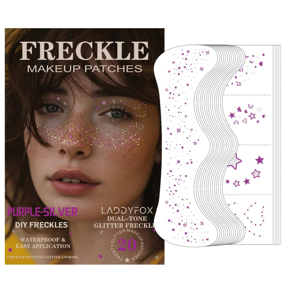 LADDYFOX purple-silver glitter freckles patches add instant glam for nights out