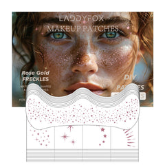 LADDYFOX rose gold glitter freckles patches for dazzling festival looks with long wear.