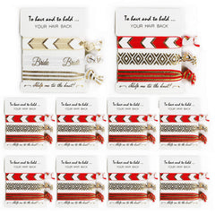 LADY&HOME white bridal hair tie card for elegant wedding day styling