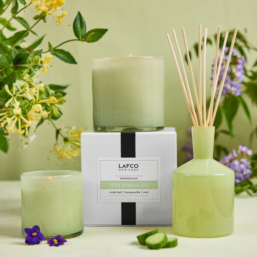 Mood imagery: greenhouse setting inspired by Wild Honeysuckle scent
