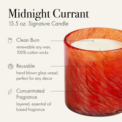Close-up of Midnight Currant hand-blown glass vessel
